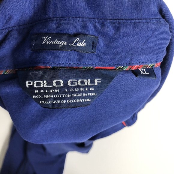 Polo Golf Ralph Lauren Mens XL Blue Vintage Isle Short Sleeve Polo Big Horse A10 - Picture 4 of 6
